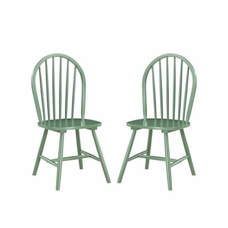 BORAAM 17 x 36 x 17.75 in. Carolina Dining Chairs, Green - Set of 2 31616